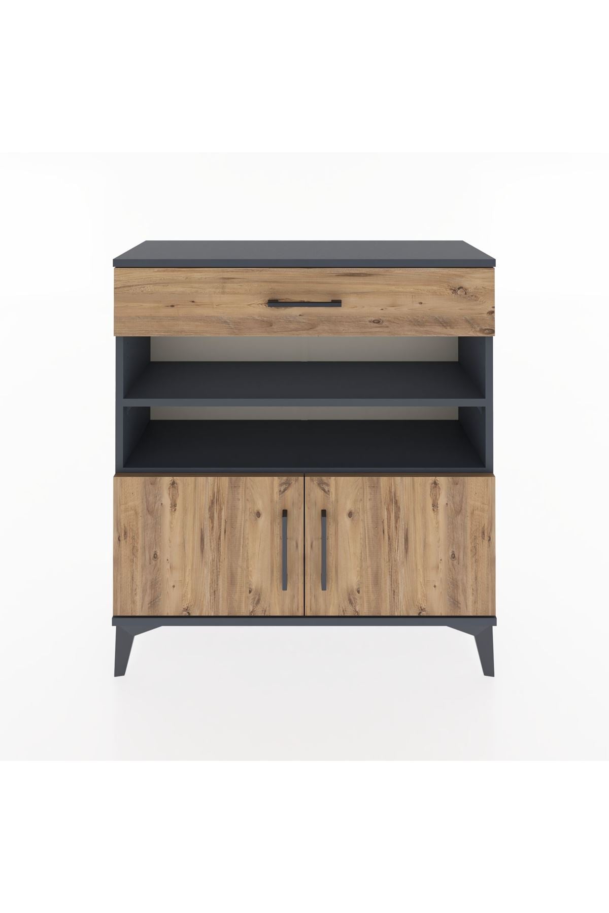 Arges Şifonyer 3 Raflı Tek Çekmeceli 2 Kapaklı 88x30x96 - S04M026V6A