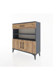 Arges Şifonyer 3 Raflı Tek Çekmeceli 2 Kapaklı 88x30x96 - S04M026V6A