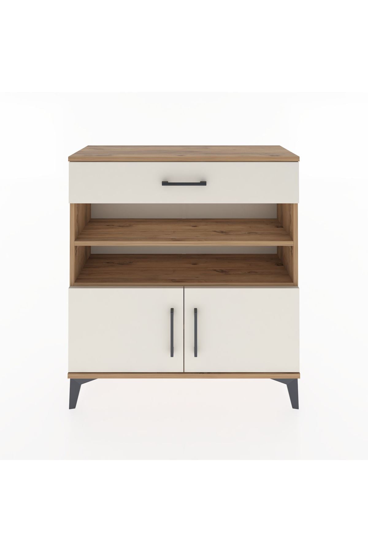 Arges Şifonyer 3 Raflı Tek Çekmeceli 2 Kapaklı 88x30x96 - S04M026V7A