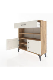 Arges Şifonyer 3 Raflı Tek Çekmeceli 2 Kapaklı 88x30x96 - S04M026V7A