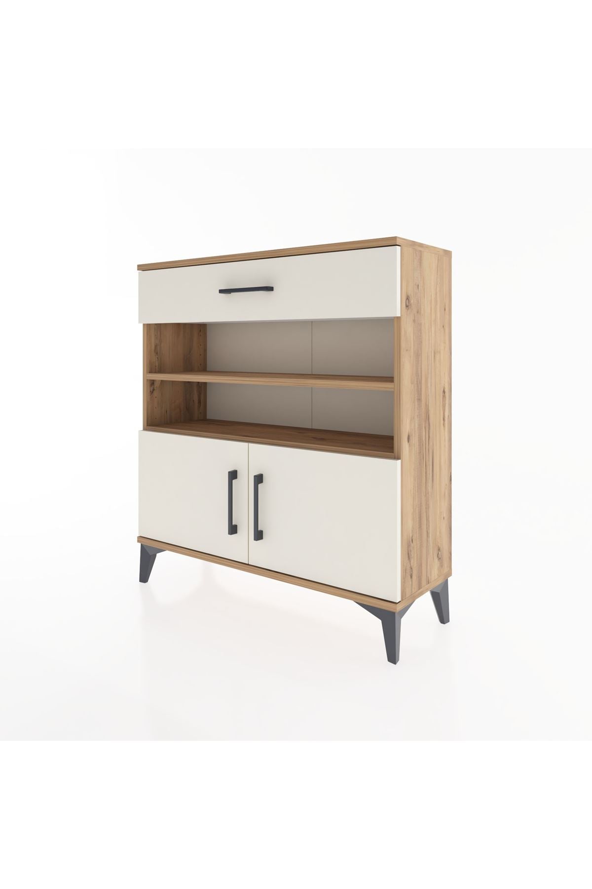 Arges Şifonyer 3 Raflı Tek Çekmeceli 2 Kapaklı 88x30x96 - S04M026V7A