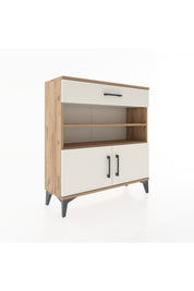 Arges Şifonyer 3 Raflı Tek Çekmeceli 2 Kapaklı 88x30x96 - S04M026V7A