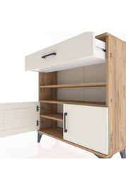 Arges Şifonyer 3 Raflı Tek Çekmeceli 2 Kapaklı 88x30x96 - S04M026V7A
