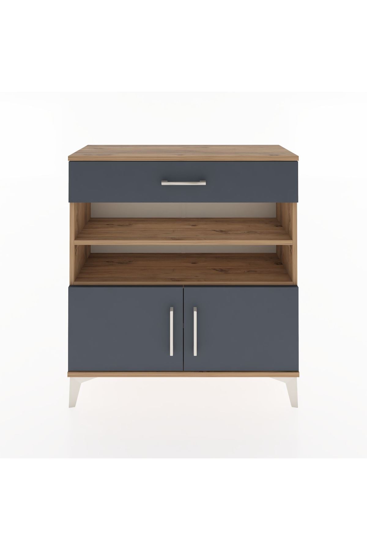 Arges Şifonyer 3 Raflı Tek Çekmeceli 2 Kapaklı 88x30x96 - S04M026V8A