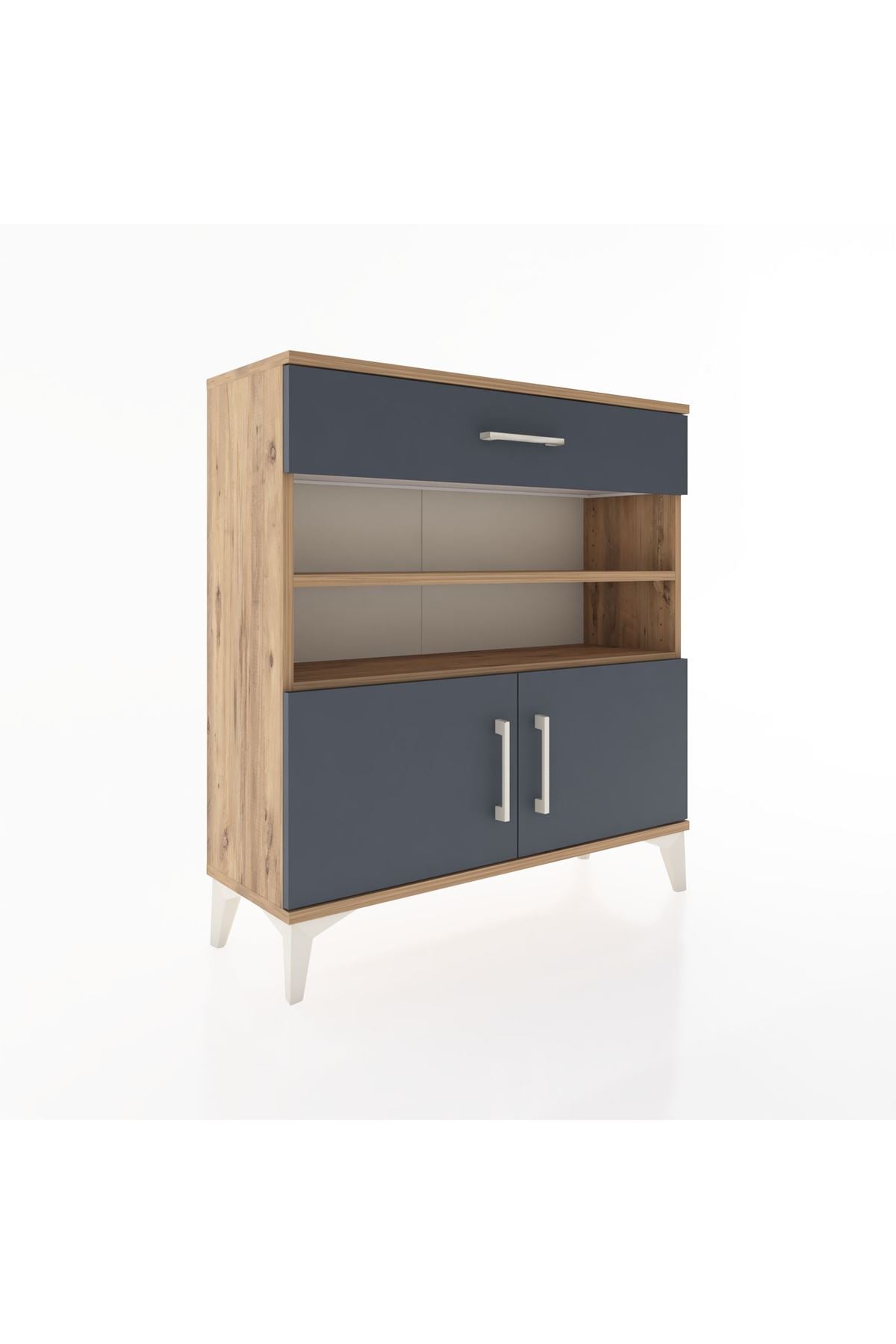Arges Şifonyer 3 Raflı Tek Çekmeceli 2 Kapaklı 88x30x96 - S04M026V8A