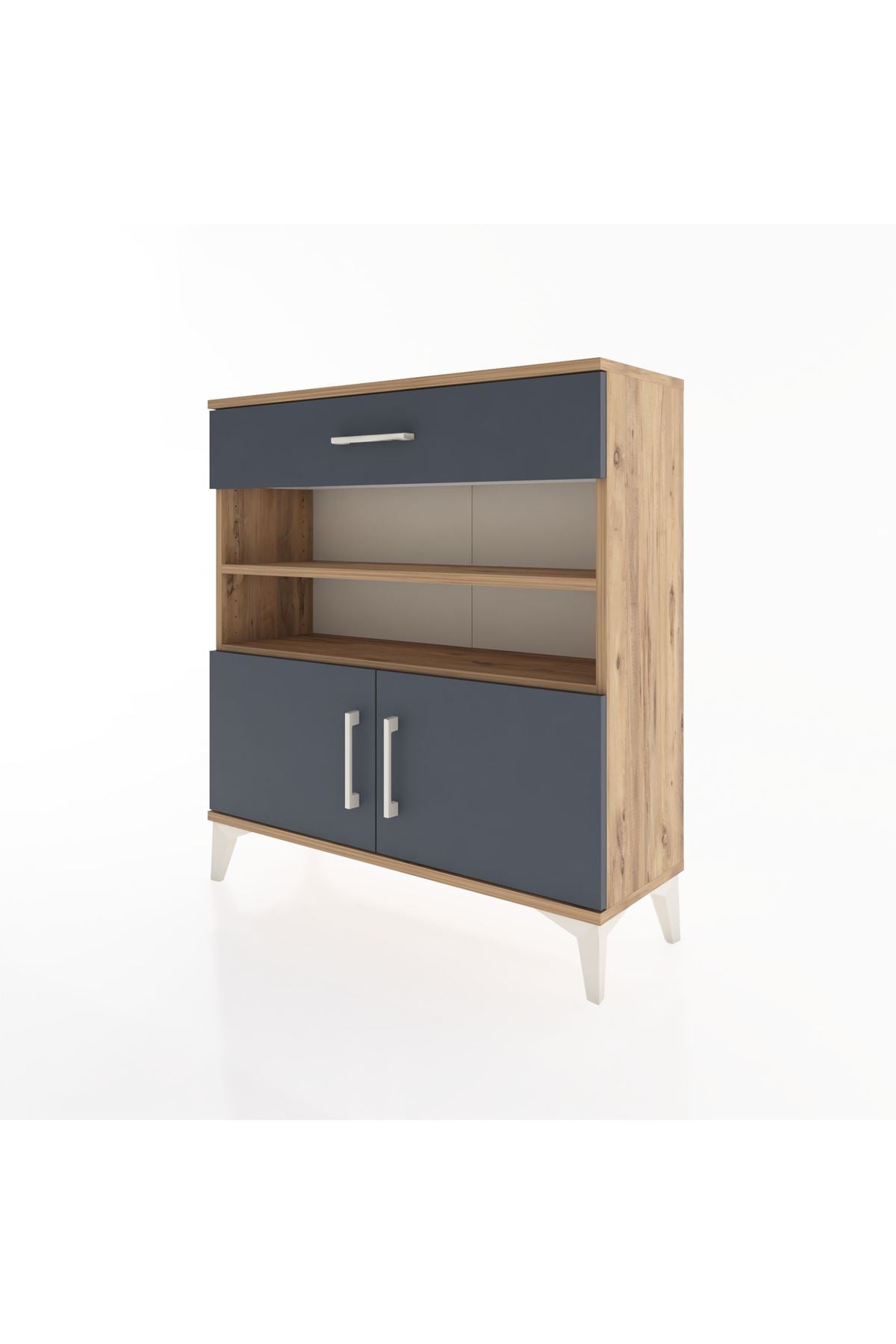 Arges Şifonyer 3 Raflı Tek Çekmeceli 2 Kapaklı 88x30x96 - S04M026V8A