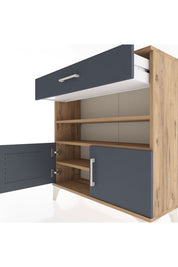 Arges Şifonyer 3 Raflı Tek Çekmeceli 2 Kapaklı 88x30x96 - S04M026V8A