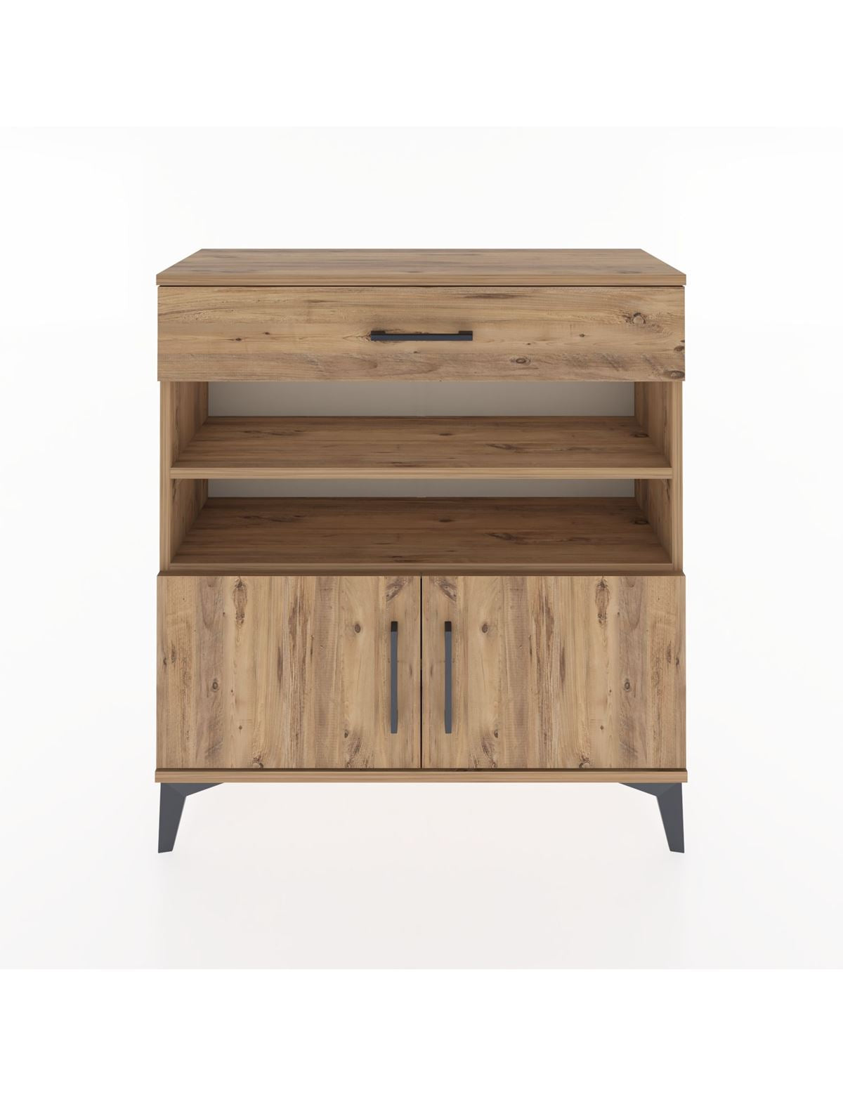 Arges Şifonyer 3 Raflı Tek Çekmeceli 2 Kapaklı 88x30x96 - S04M026V9A