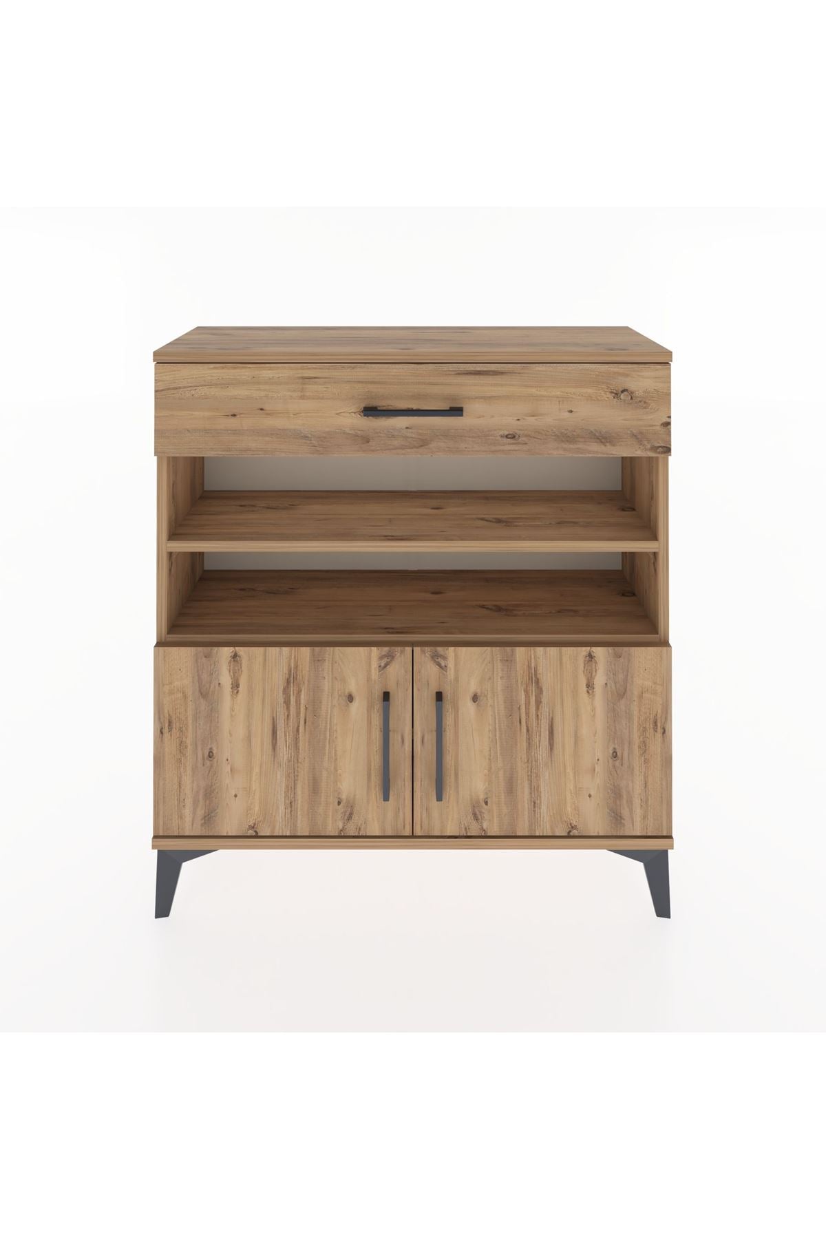 Arges Şifonyer 3 Raflı Tek Çekmeceli 2 Kapaklı 88x30x96 - S04M026V9A