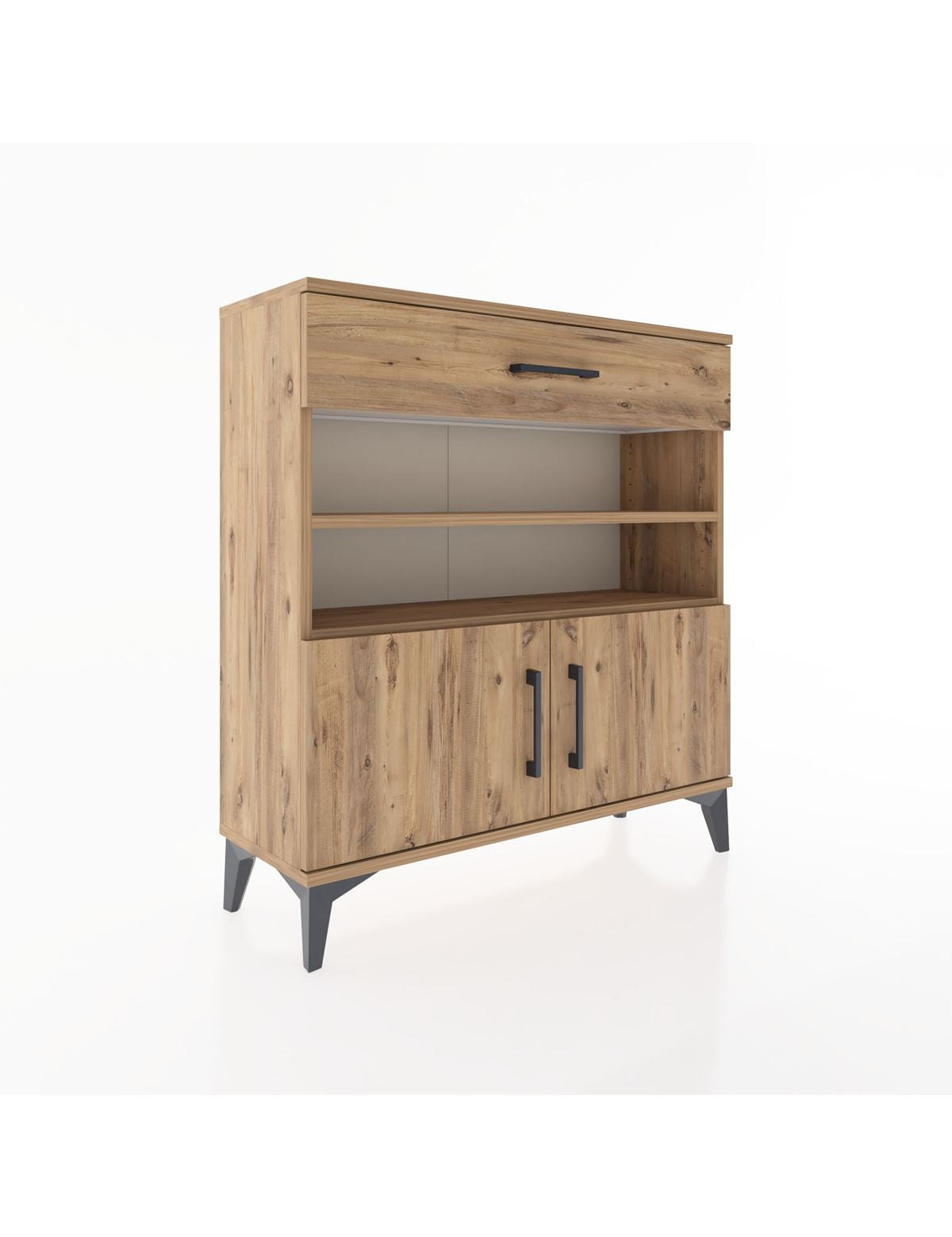 Arges Şifonyer 3 Raflı Tek Çekmeceli 2 Kapaklı 88x30x96 - S04M026V9A