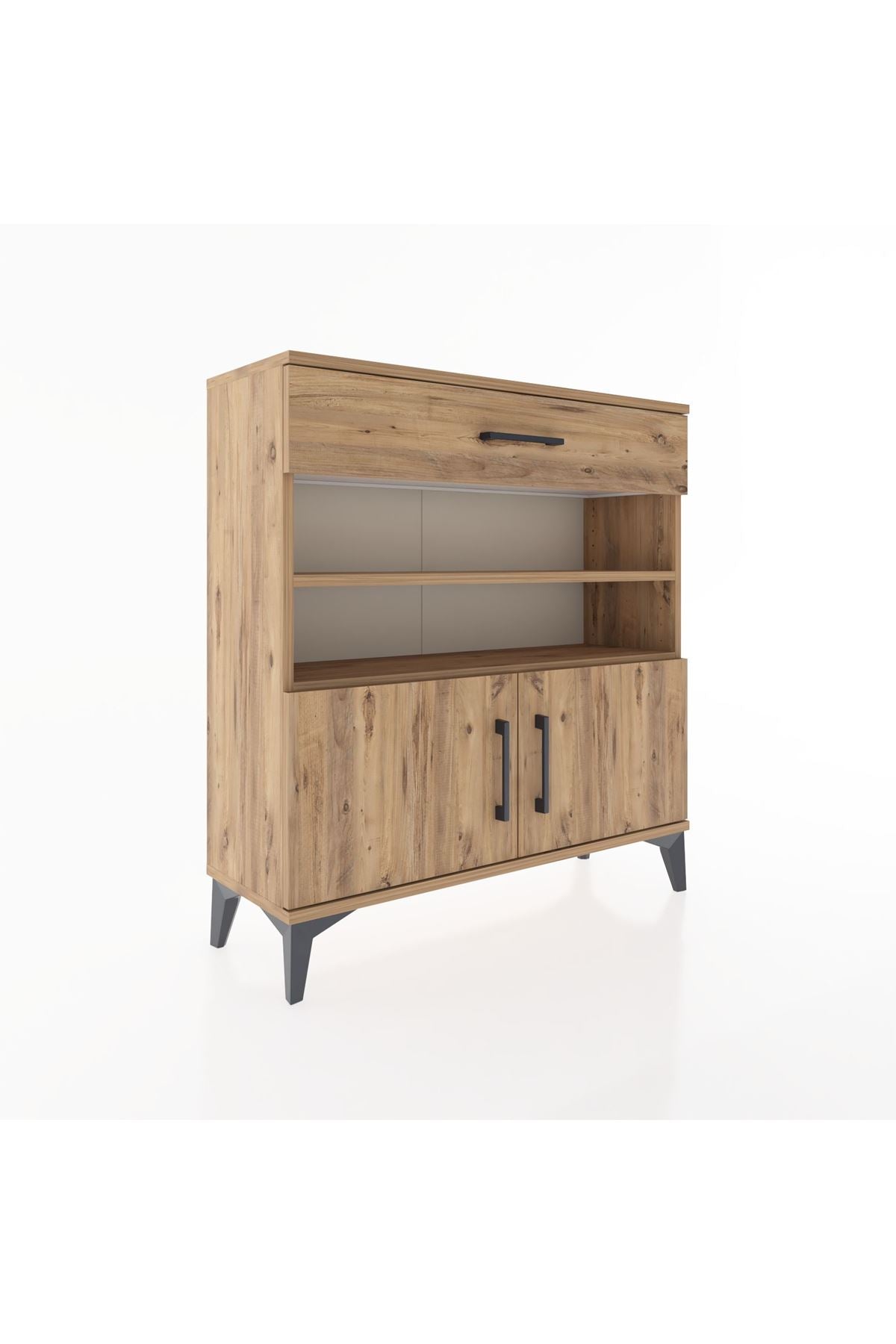 Arges Şifonyer 3 Raflı Tek Çekmeceli 2 Kapaklı 88x30x96 - S04M026V9A