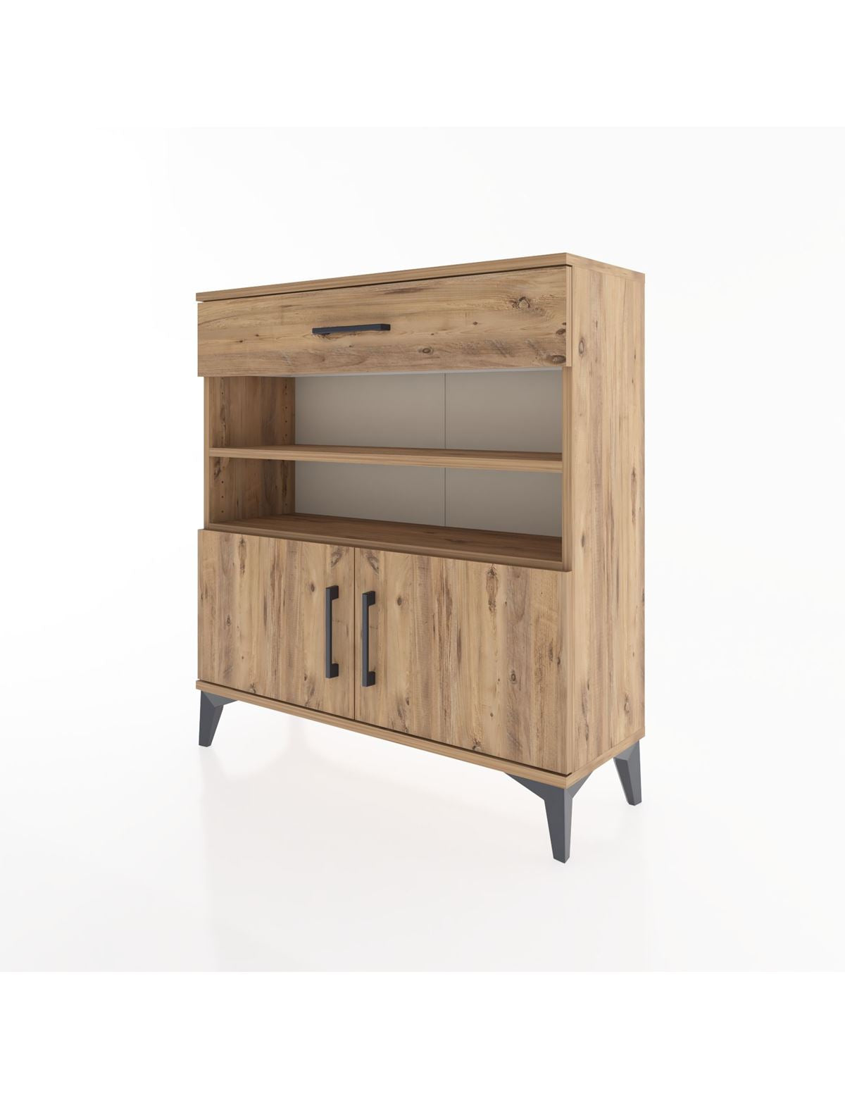 Arges Şifonyer 3 Raflı Tek Çekmeceli 2 Kapaklı 88x30x96 - S04M026V9A