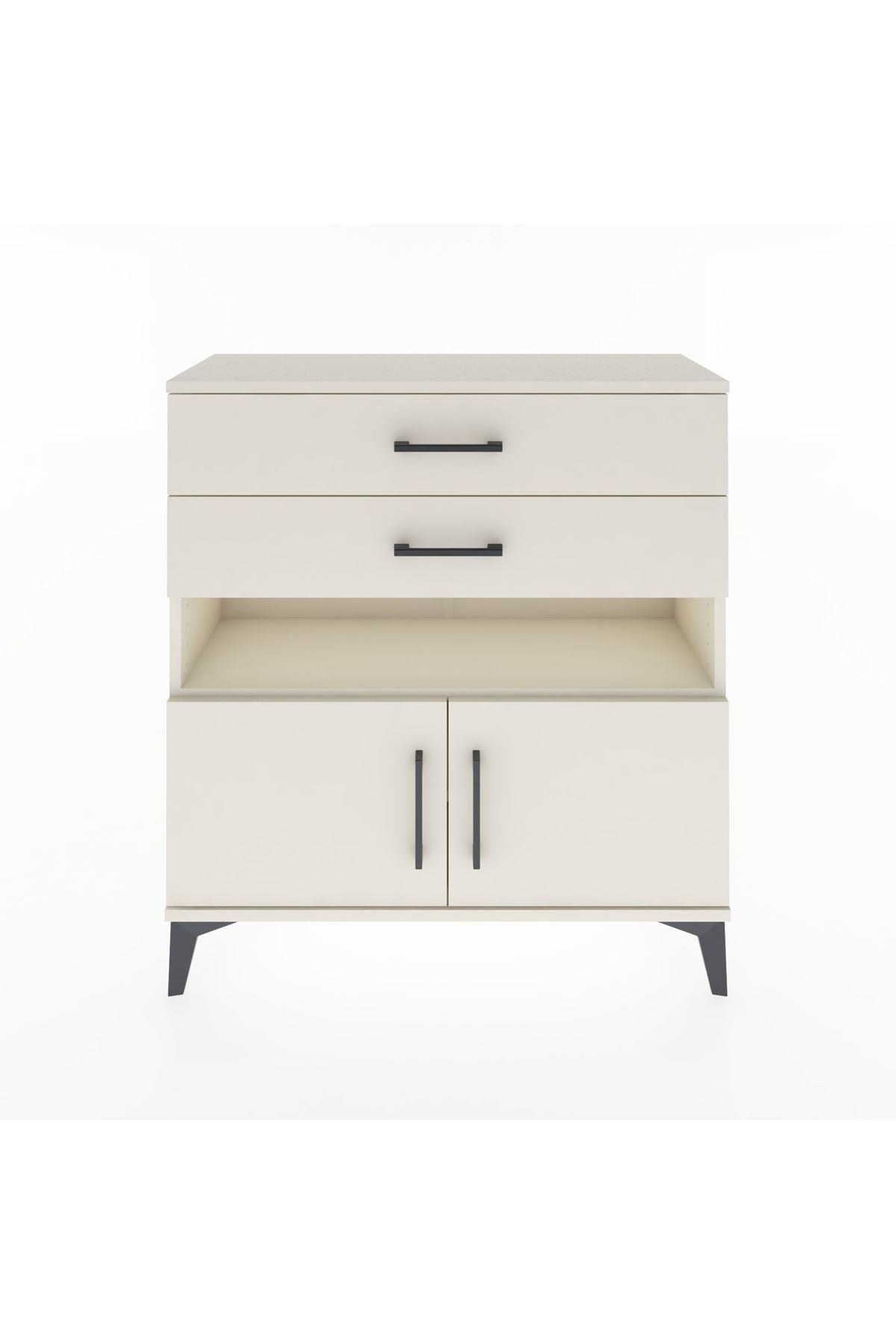 Arges Şifonyer 2 Raflı 2 Çekmeceli 2 Kapaklı 88x30x96 - S04M027V1A