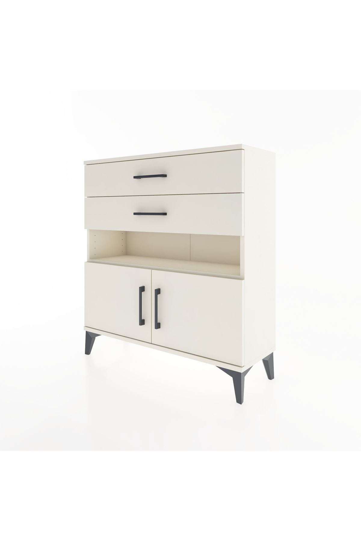 Arges Şifonyer 2 Raflı 2 Çekmeceli 2 Kapaklı 88x30x96 - S04M027V1A