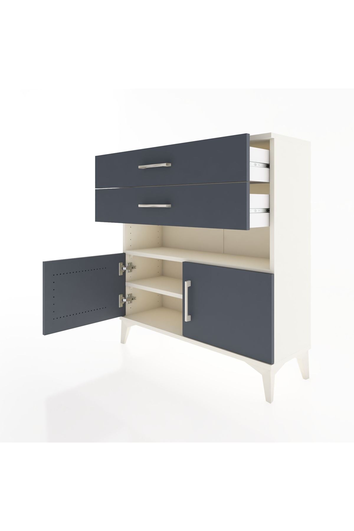 Arges Şifonyer 2 Raflı 2 Çekmeceli 2 Kapaklı 88x30x96 - S04M027V2A