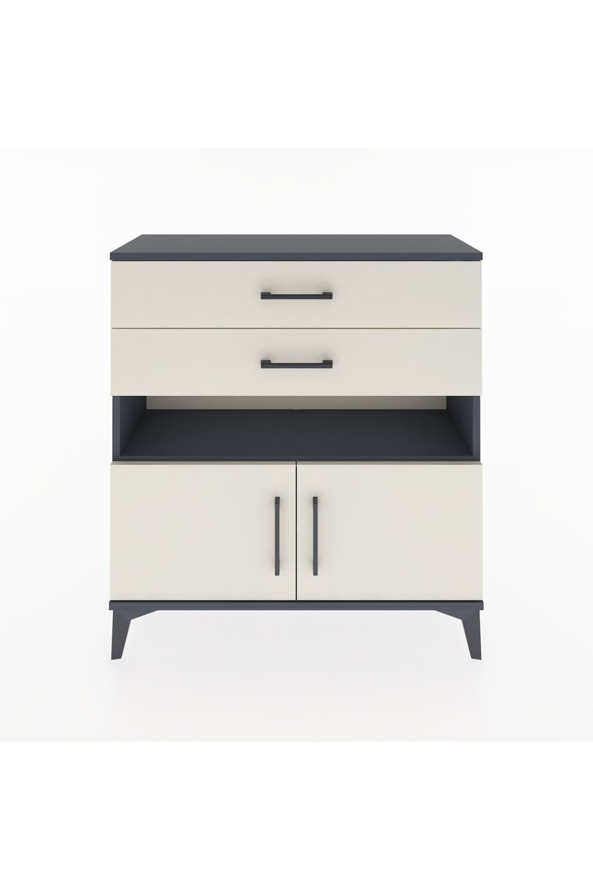 Arges Şifonyer 2 Raflı 2 Çekmeceli 2 Kapaklı 88x30x96 - S04M027V4A