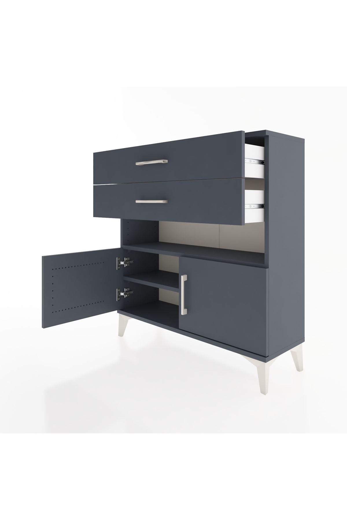 Arges Şifonyer 2 Raflı 2 Çekmeceli 2 Kapaklı 88x30x96 - S04M027V5A