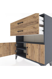 Arges Şifonyer 2 Raflı 2 Çekmeceli 2 Kapaklı 88x30x96 - S04M027V6A