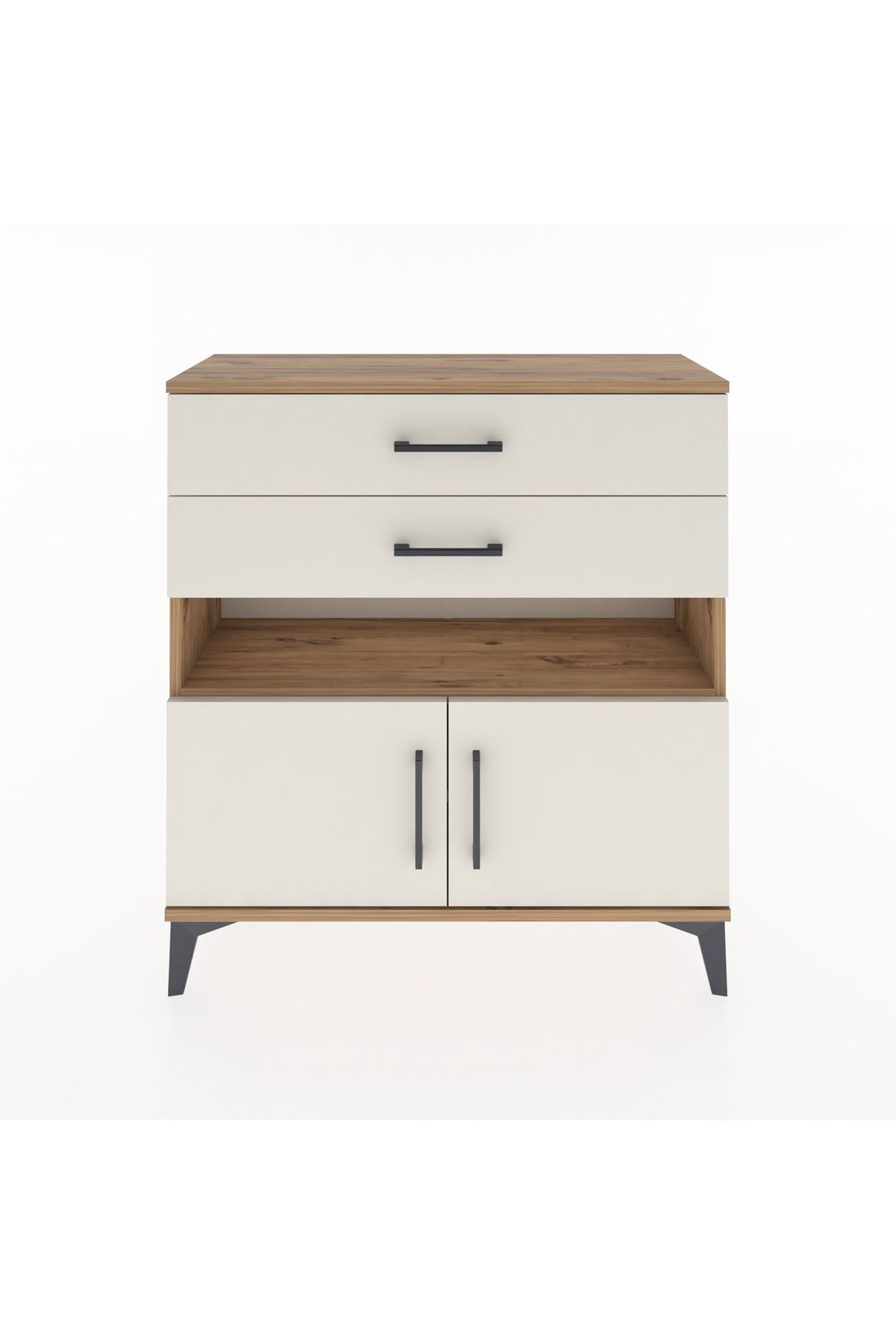 Arges Şifonyer 2 Raflı 2 Çekmeceli 2 Kapaklı 88x30x96 - S04M027V7A