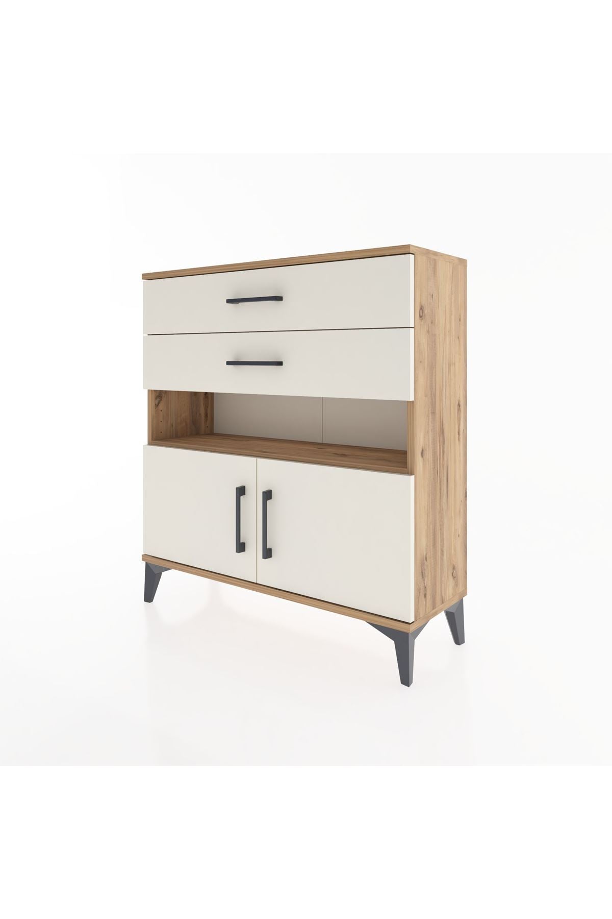 Arges Şifonyer 2 Raflı 2 Çekmeceli 2 Kapaklı 88x30x96 - S04M027V7A