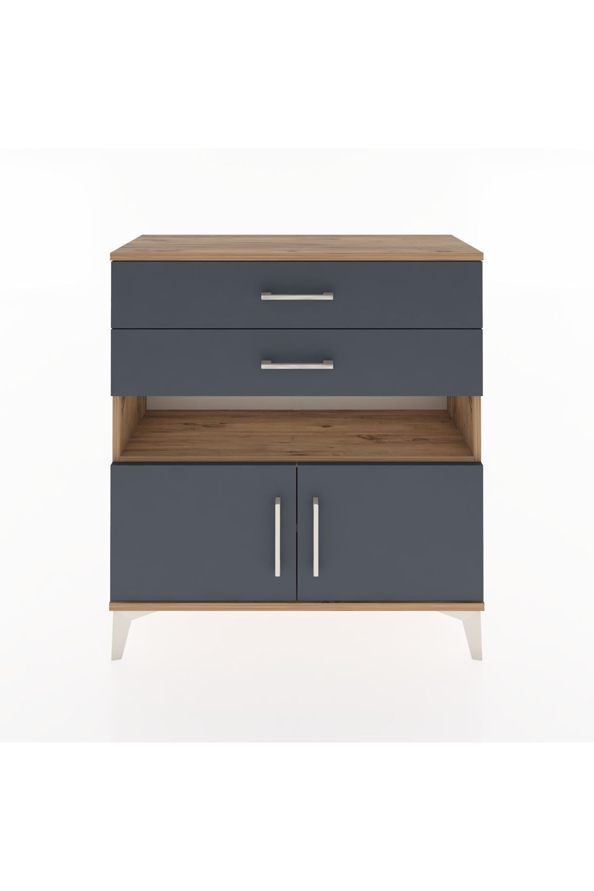 Arges Şifonyer 2 Raflı 2 Çekmeceli 2 Kapaklı 88x30x96 - S04M027V8A