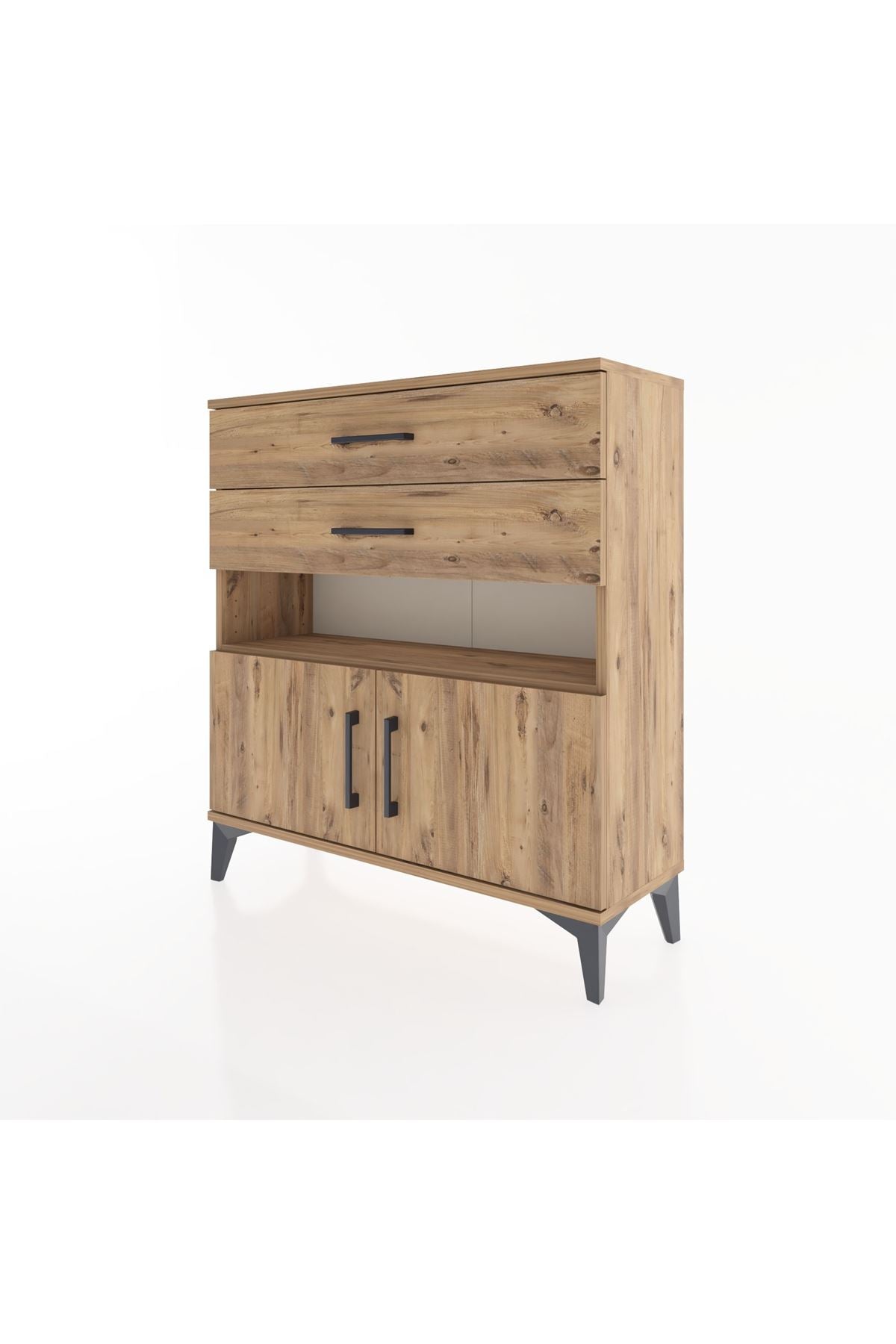 Arges Şifonyer 2 Raflı 2 Çekmeceli 2 Kapaklı 88x30x96 - S04M027V9A