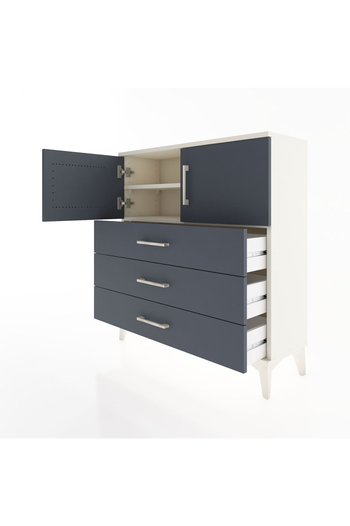 Arges Şifonyer 2 Raflı 3 Çekmeceli 2 Kapaklı 88x30x96 - S04M029V2A