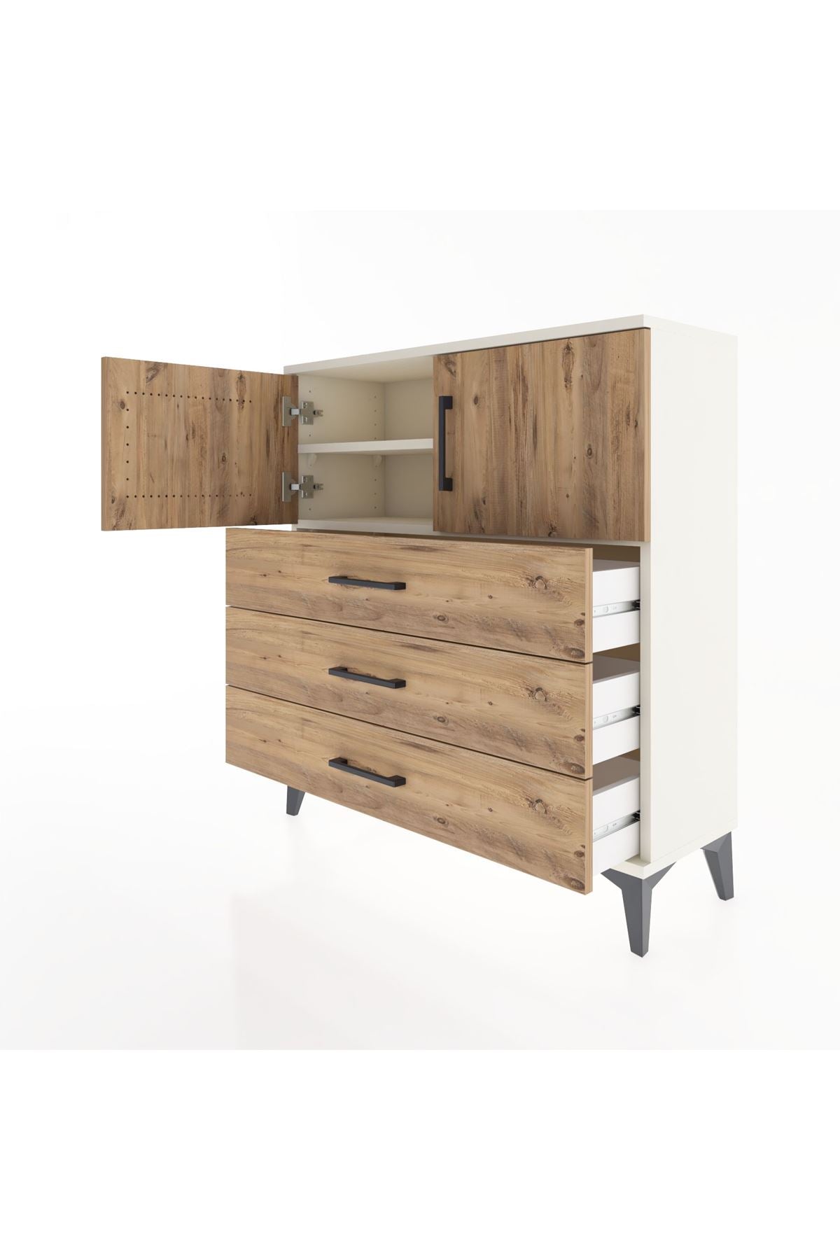 Arges Şifonyer 2 Raflı 3 Çekmeceli 2 Kapaklı 88x30x96 - S04M029V3A