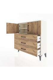 Arges Şifonyer 2 Raflı 3 Çekmeceli 2 Kapaklı 88x30x96 - S04M029V3A