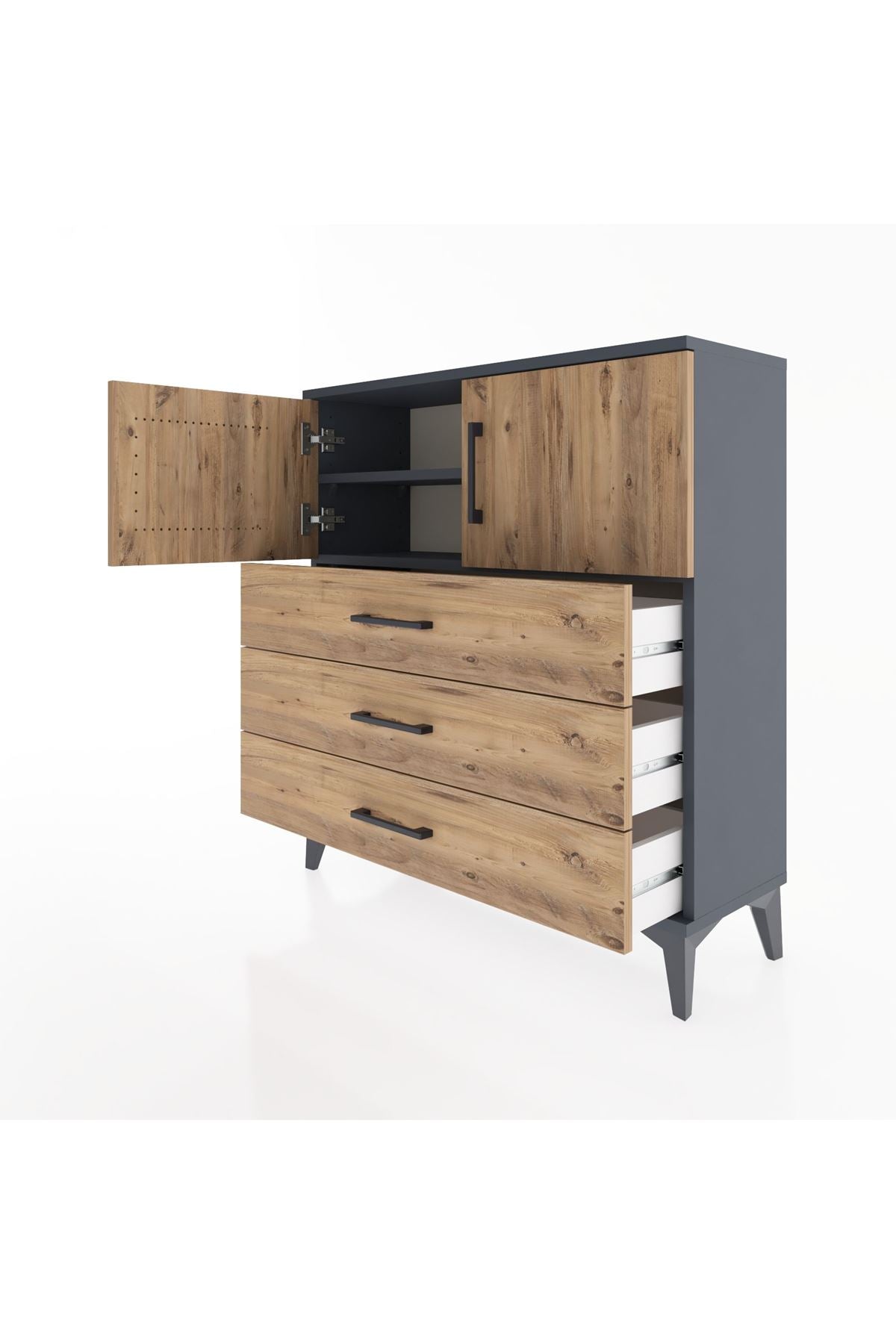 Arges Şifonyer 2 Raflı 3 Çekmeceli 2 Kapaklı 88x30x96 - S04M029V6A
