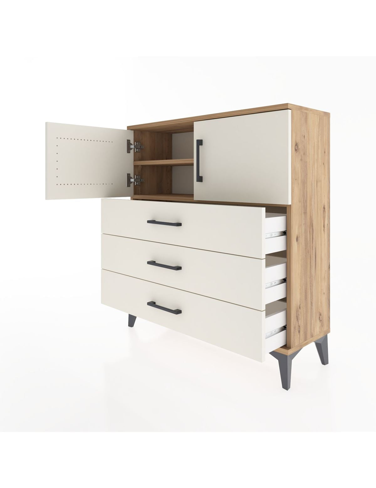 Arges Şifonyer 2 Raflı 3 Çekmeceli 2 Kapaklı 88x30x96 - S04M029V7A