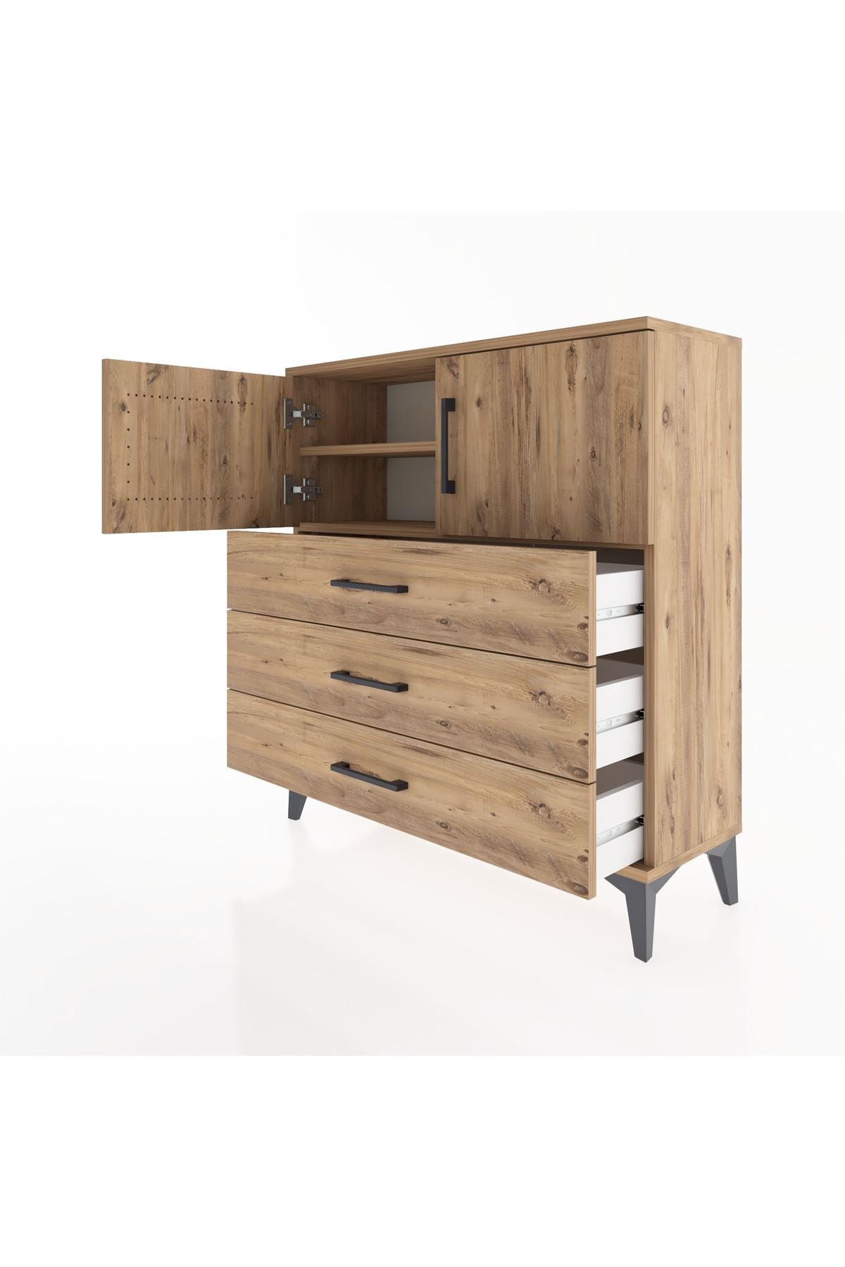 Arges Şifonyer 2 Raflı 3 Çekmeceli 2 Kapaklı 88x30x96 - S04M029V9A