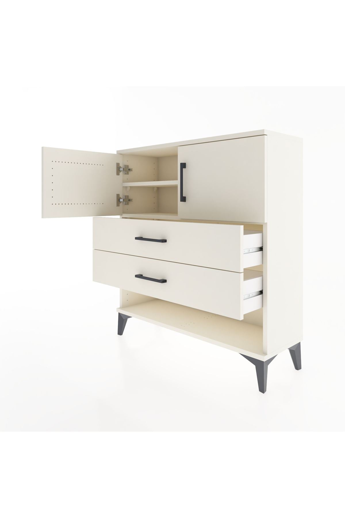 Arges Şifonyer 2 Raflı 2 Çekmeceli 2 Kapaklı 88x30x96 - S04M030V1A