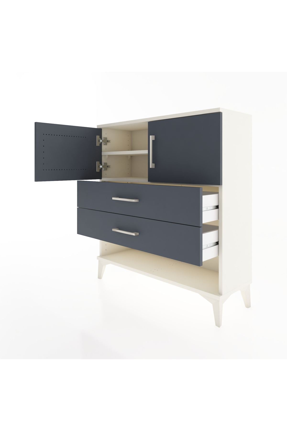 Arges Şifonyer 2 Raflı 2 Çekmeceli 2 Kapaklı 88x30x96 - S04M030V2A