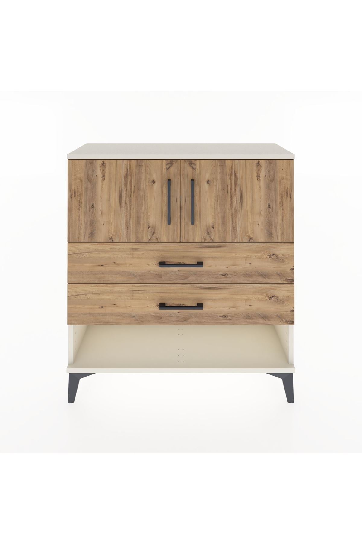 Arges Şifonyer 2 Raflı 2 Çekmeceli 2 Kapaklı 88x30x96 - S04M030V3A