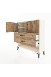Arges Şifonyer 2 Raflı 2 Çekmeceli 2 Kapaklı 88x30x96 - S04M030V3A