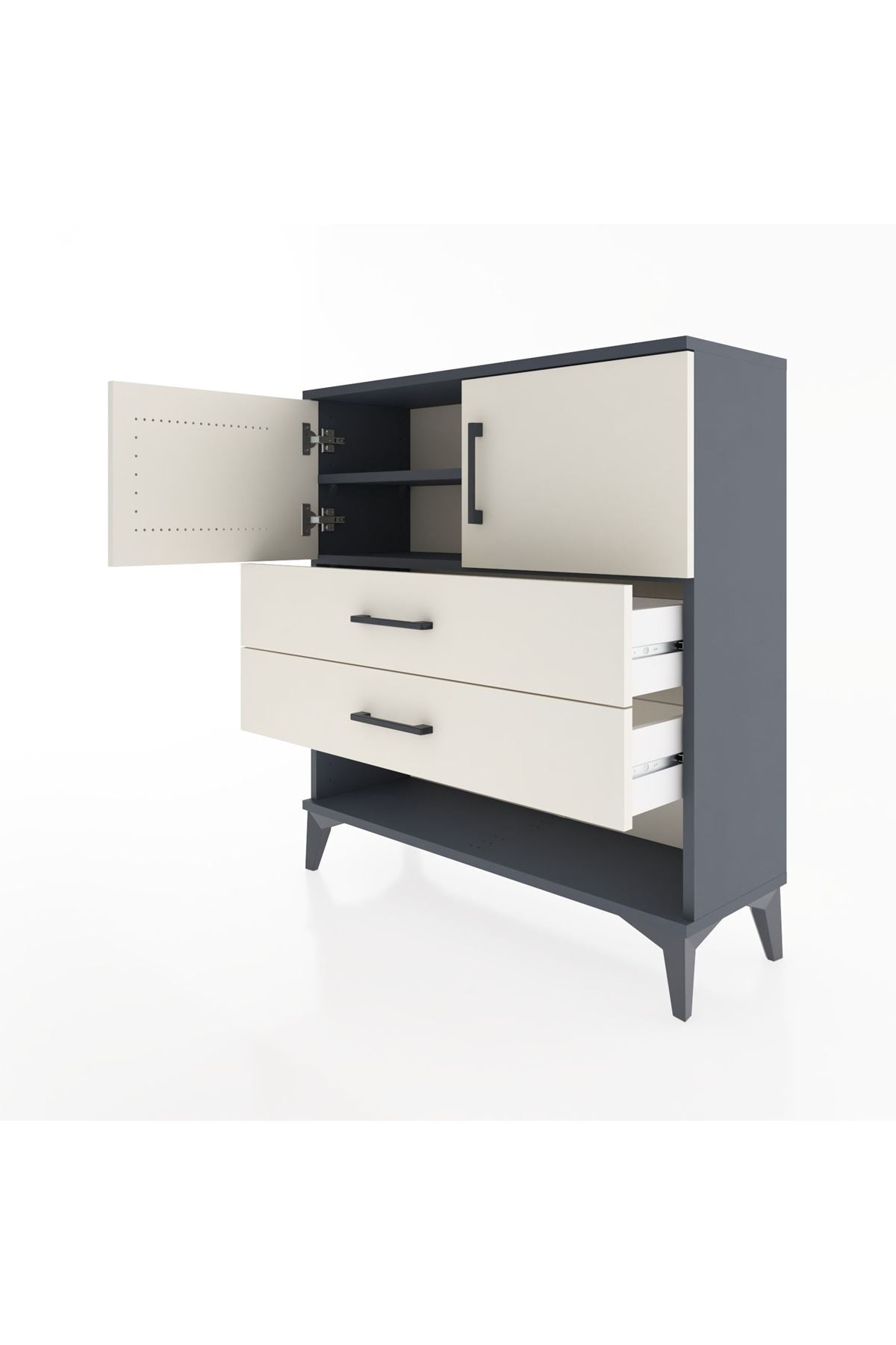 Arges Şifonyer 2 Raflı 2 Çekmeceli 2 Kapaklı 88x30x96 - S04M030V4A