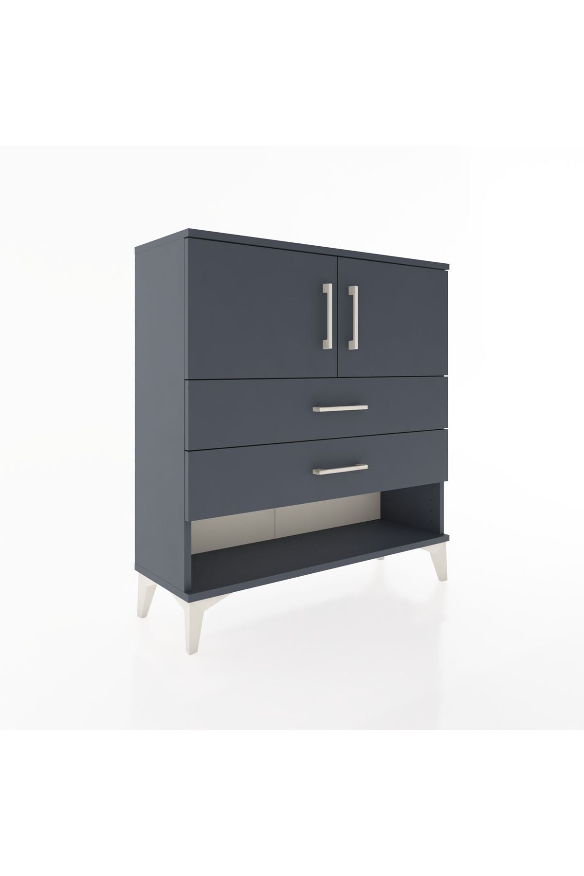 Arges Şifonyer 2 Raflı 2 Çekmeceli 2 Kapaklı 88x30x96 - S04M030V5A