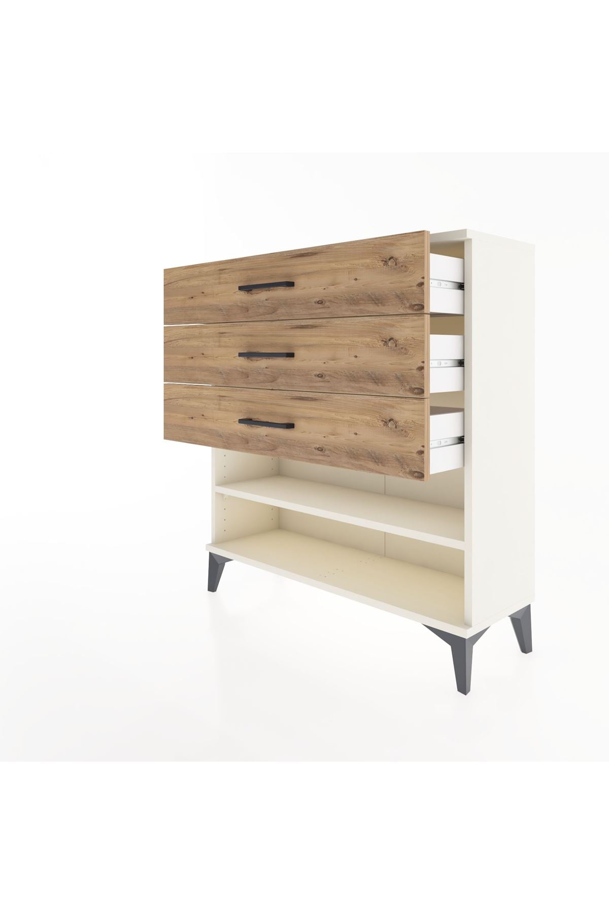 Arges Şifonyer Tek Raflı 3 Çekmeceli 88x30x96 - S04M003V3A
