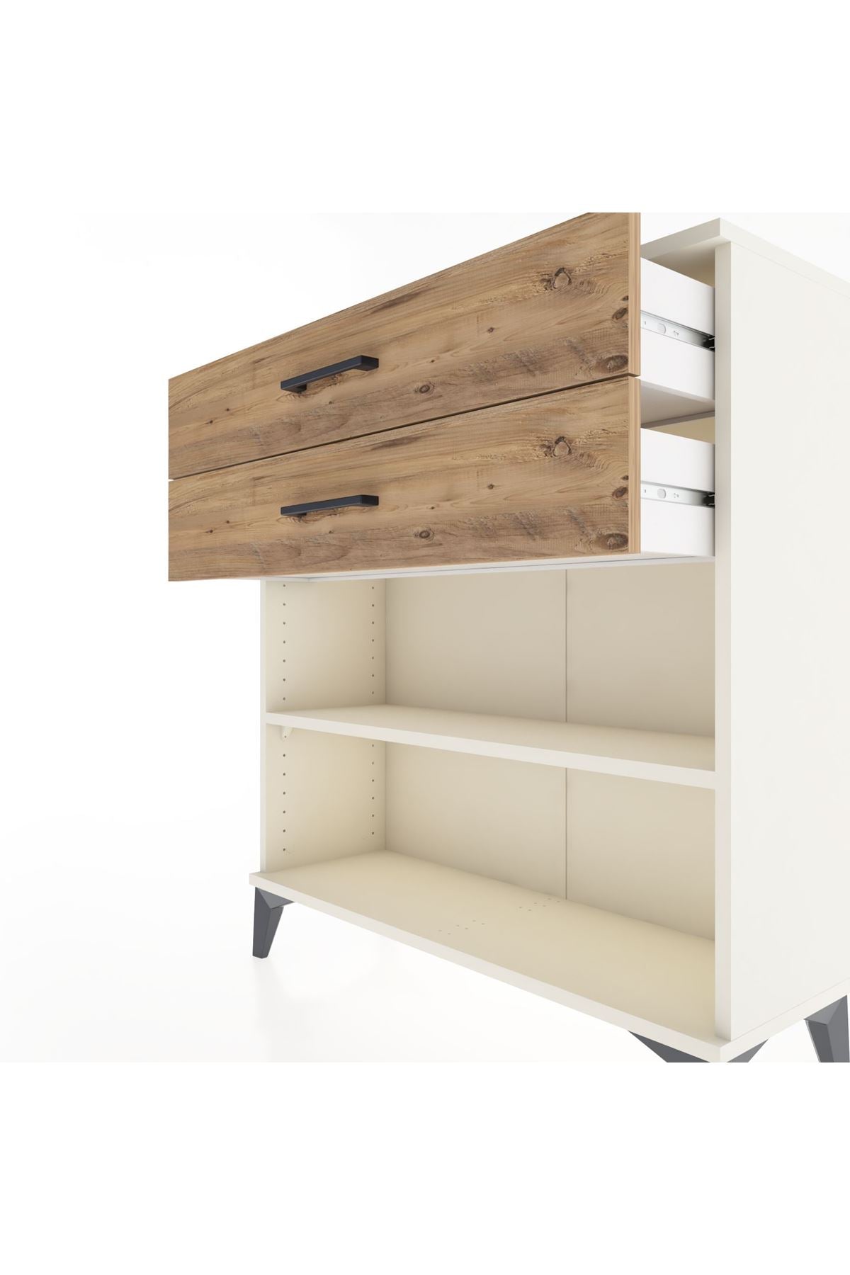 Arges Şifonyer Tek Raflı 2 Çekmeceli 88x30x96 - S04M004V3A