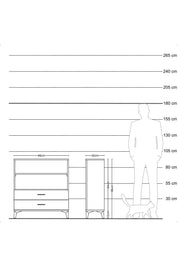 Arges Şifonyer 2 Raflı 2 Çekmeceli 88x30x96 - S04M005V7A