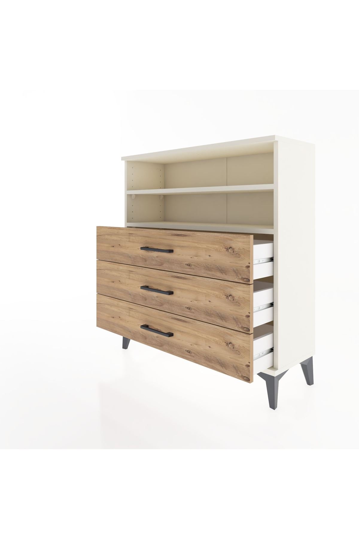 Arges Şifonyer 2 Raflı 3 Çekmeceli 88x30x96 - S04M006V3A