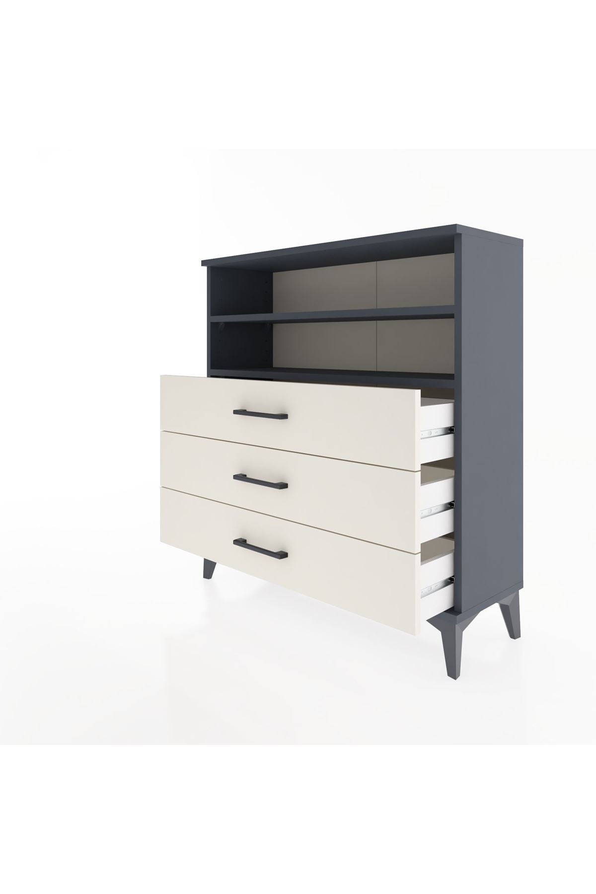 Arges Şifonyer 2 Raflı 3 Çekmeceli 88x30x96 - S04M006V4A