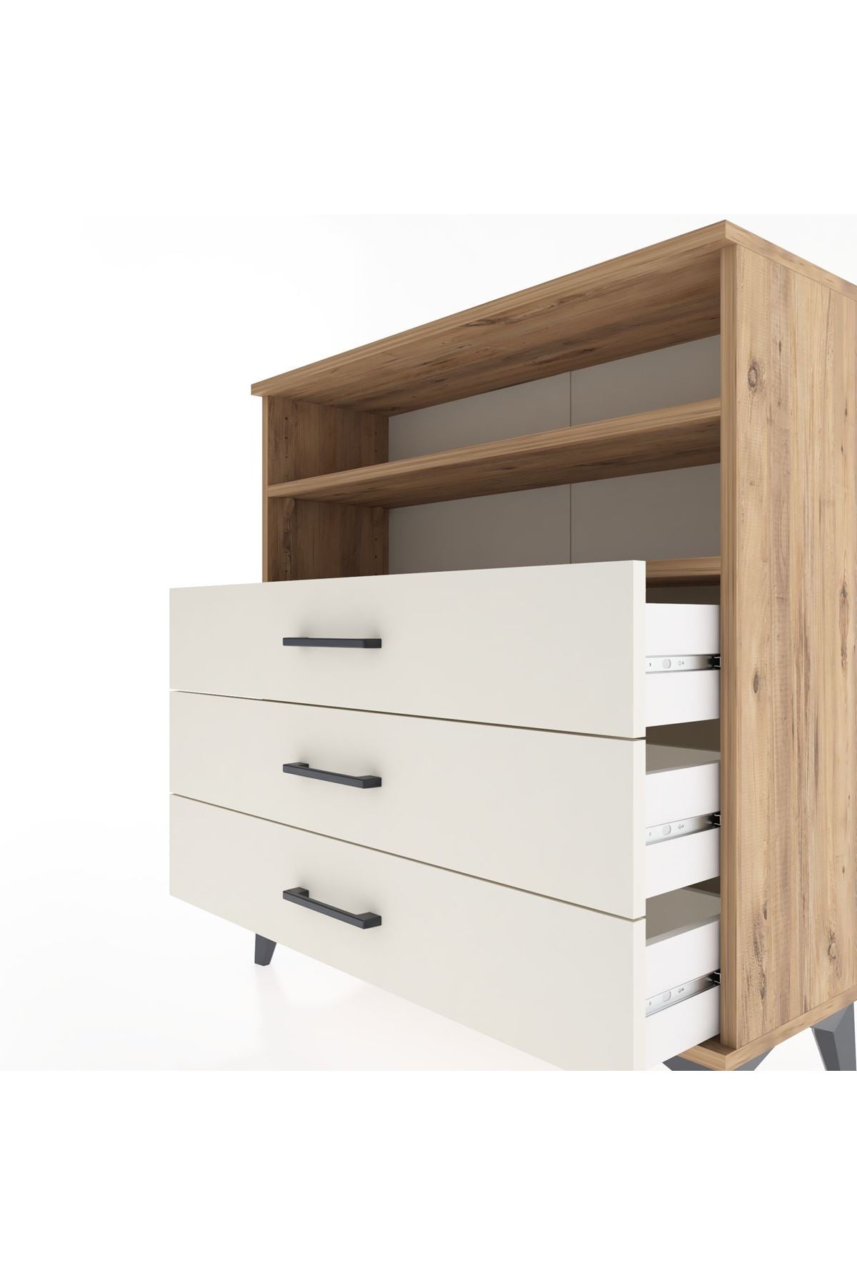 Arges Şifonyer 2 Raflı 3 Çekmeceli 88x30x96 - S04M006V7A