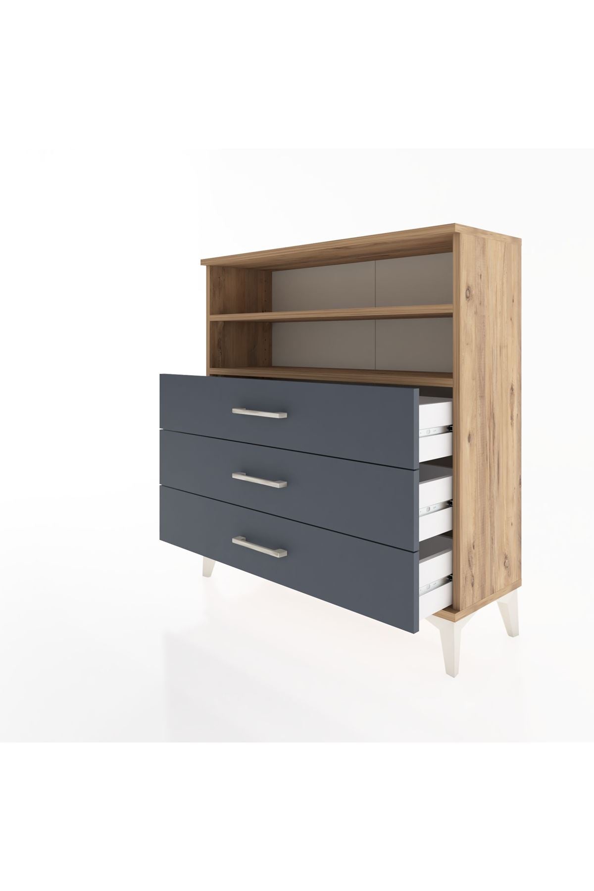 Arges Şifonyer 2 Raflı 3 Çekmeceli 88x30x96 - S04M006V8A