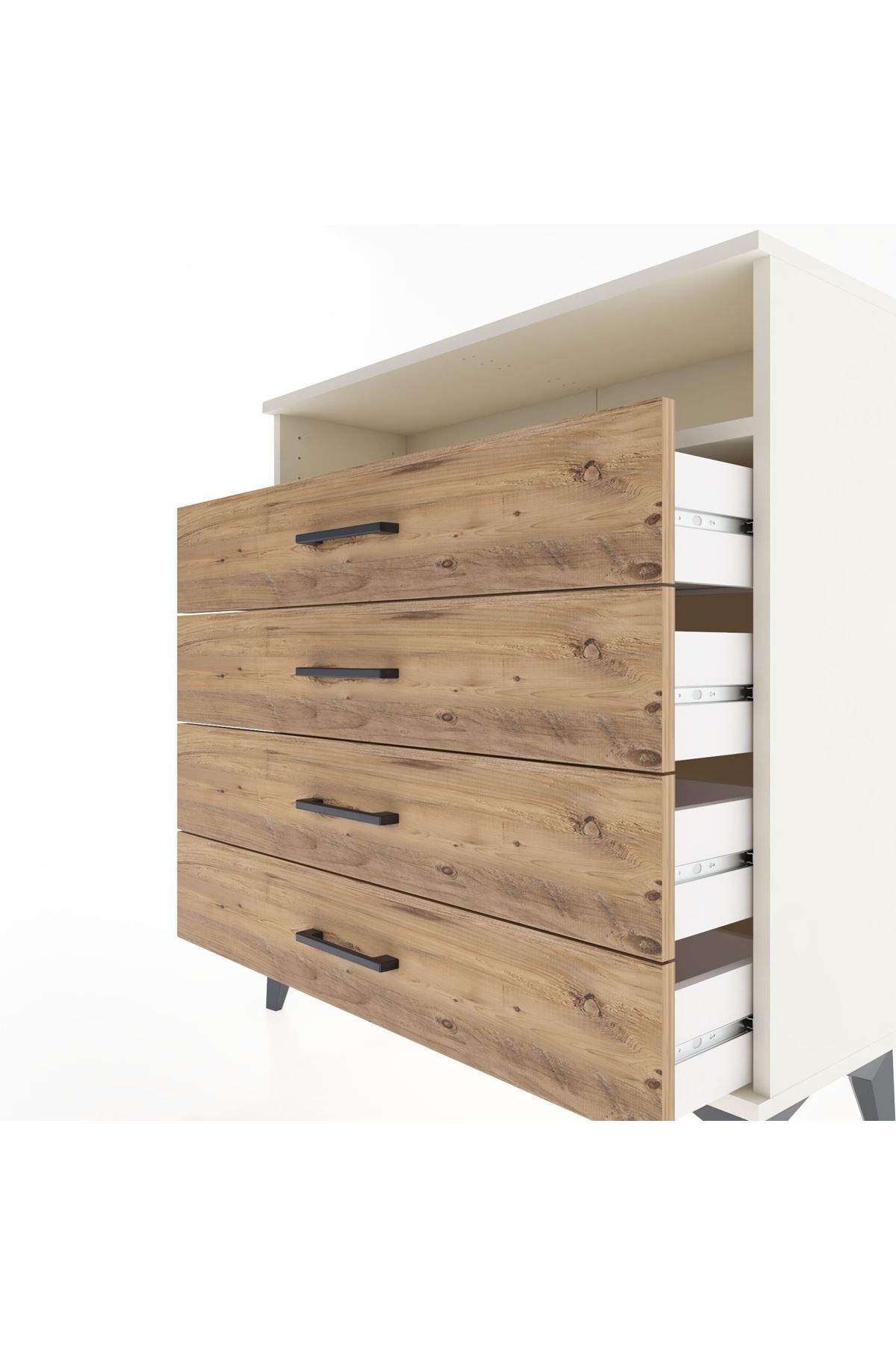Arges Şifonyer Tek Raflı 4 Çekmeceli 88x30x96 - S04M007V3A
