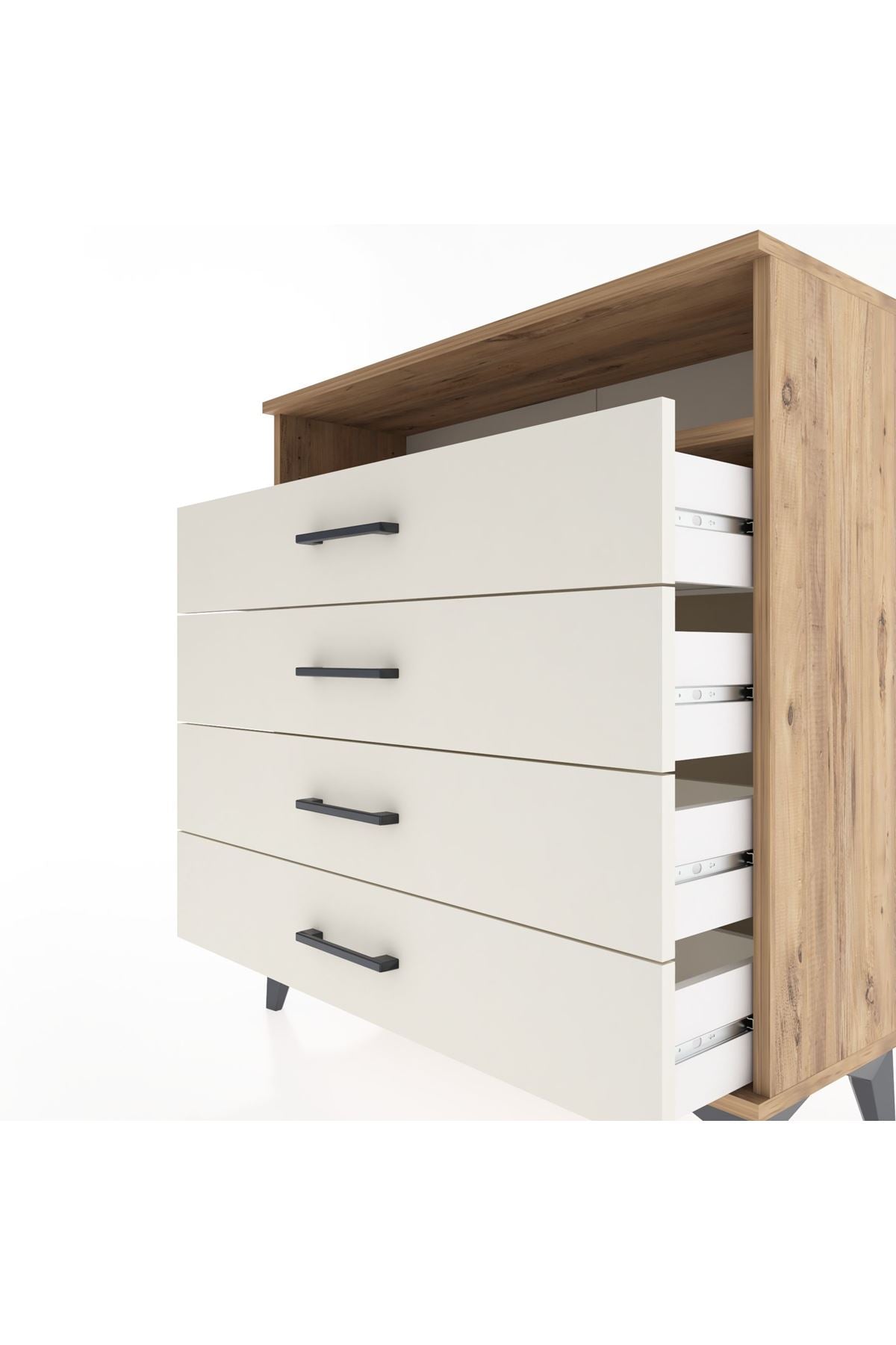 Arges Şifonyer Tek Raflı 4 Çekmeceli 88x30x96 - S04M007V7A
