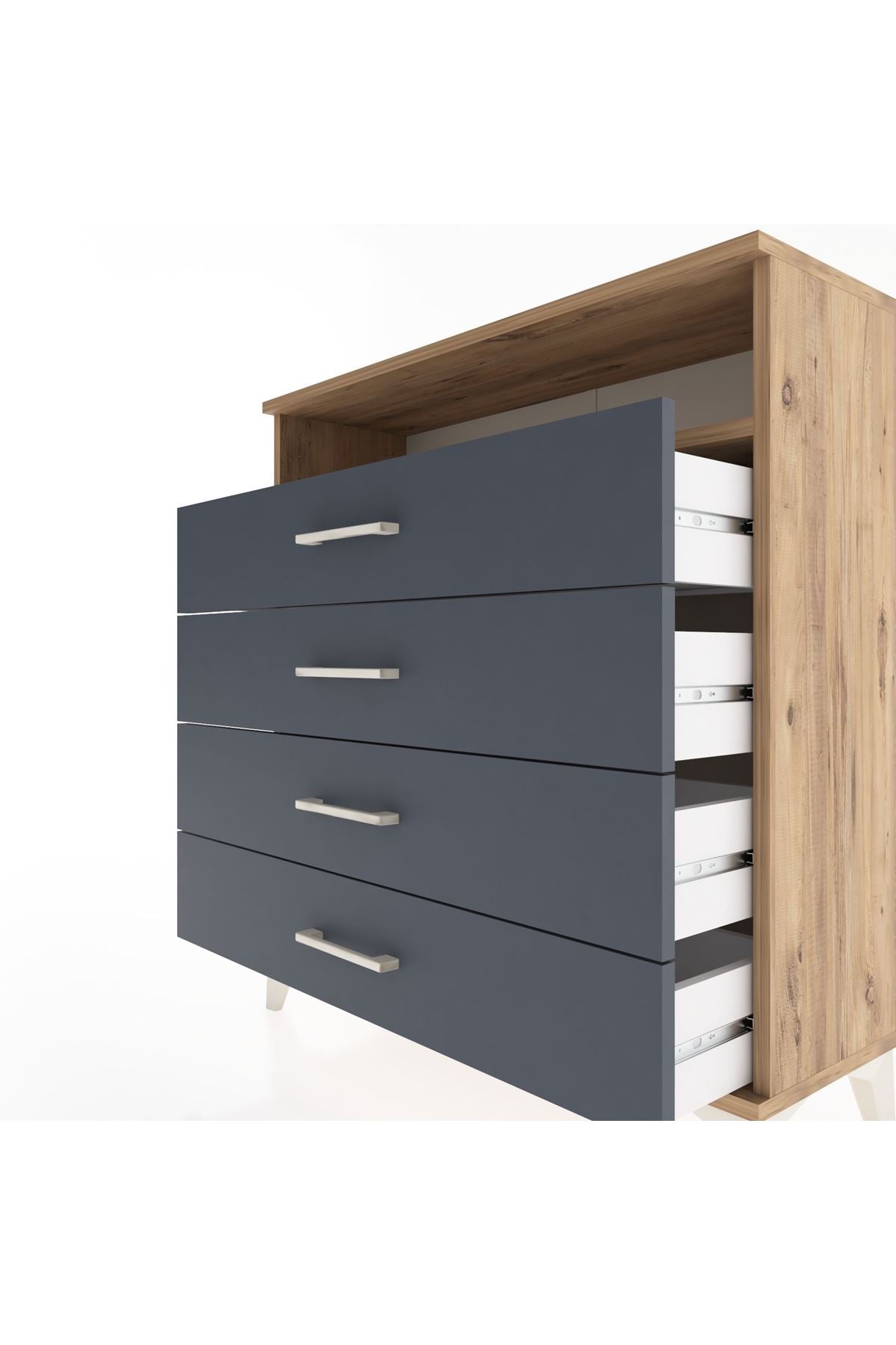 Arges Şifonyer Tek Raflı 4 Çekmeceli 88x30x96 - S04M007V8A
