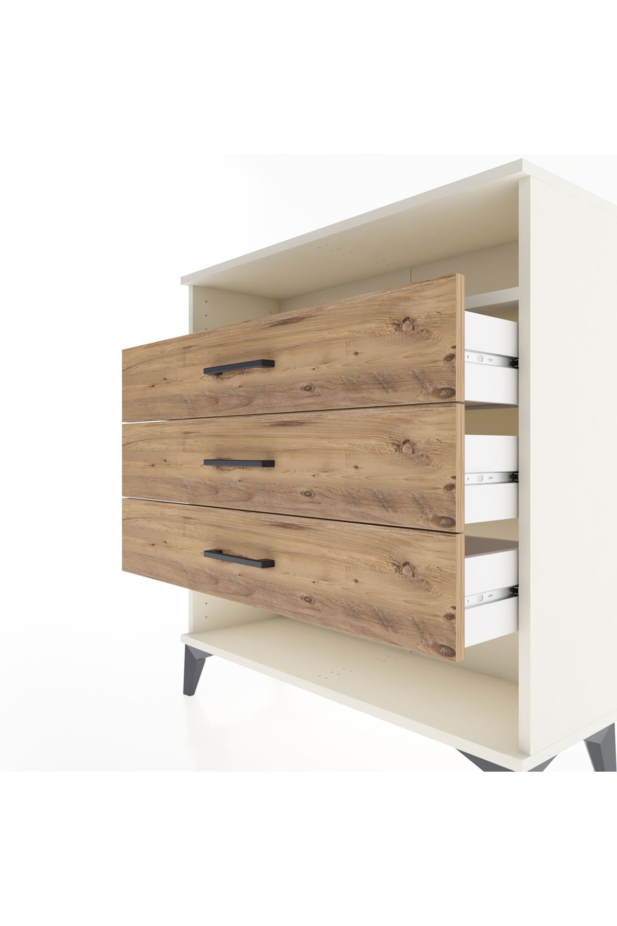 Arges Şifonyer Tek Raflı 3 Çekmeceli 88x30x96 - S04M008V3A