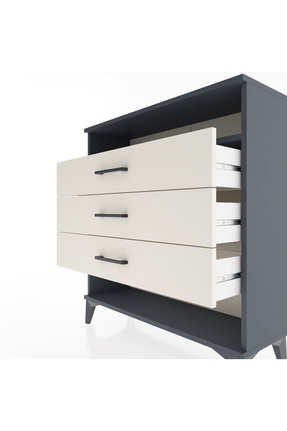Arges Şifonyer Tek Raflı 3 Çekmeceli 88x30x96 - S04M008V4A